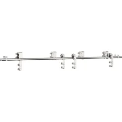 vidaXL Kit fixation porte coulissante 200 cm Acier inoxydable Argenté