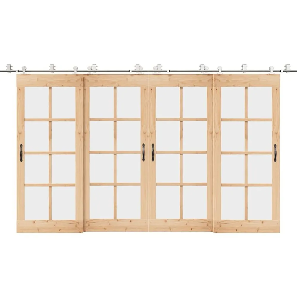 vidaXL Kit fixation porte coulissante 200 cm Acier inoxydable Argenté