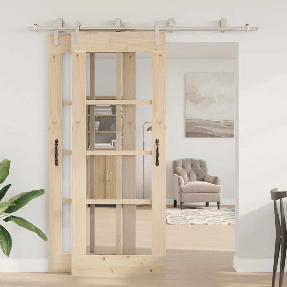 vidaXL Kit fixation porte coulissante 200 cm Acier inoxydable Argenté