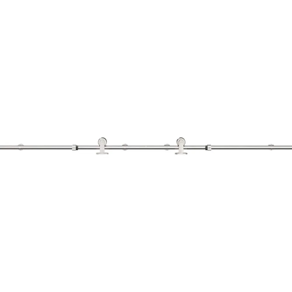 vidaXL Kit fixation porte coulissante 183 cm Acier inoxydable Argenté