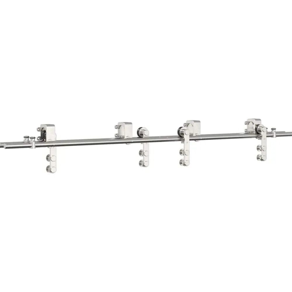 vidaXL Kit fixation porte coulissante 183 cm Acier inoxydable Argenté