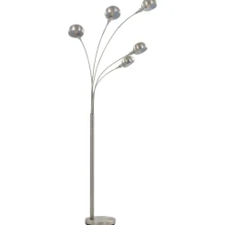 Luminaires-vidaXL Lampadaire 200 cm 5 x E14 Argenté argenté et blanc