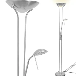 Luminaires-vidaXL Lampadaire à LED à éclairage réglable 23 W Argent