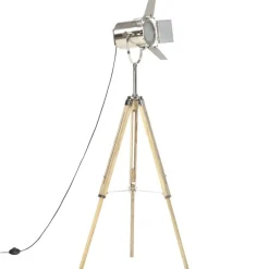 Luminaires-vidaXL Lampadaire à trépied bois de manguier massif 140 cm
