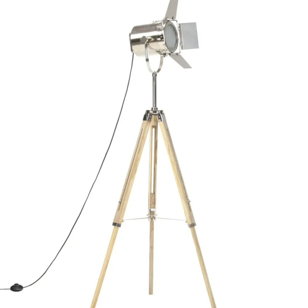 Luminaires-vidaXL Lampadaire à trépied bois de manguier massif 140 cm