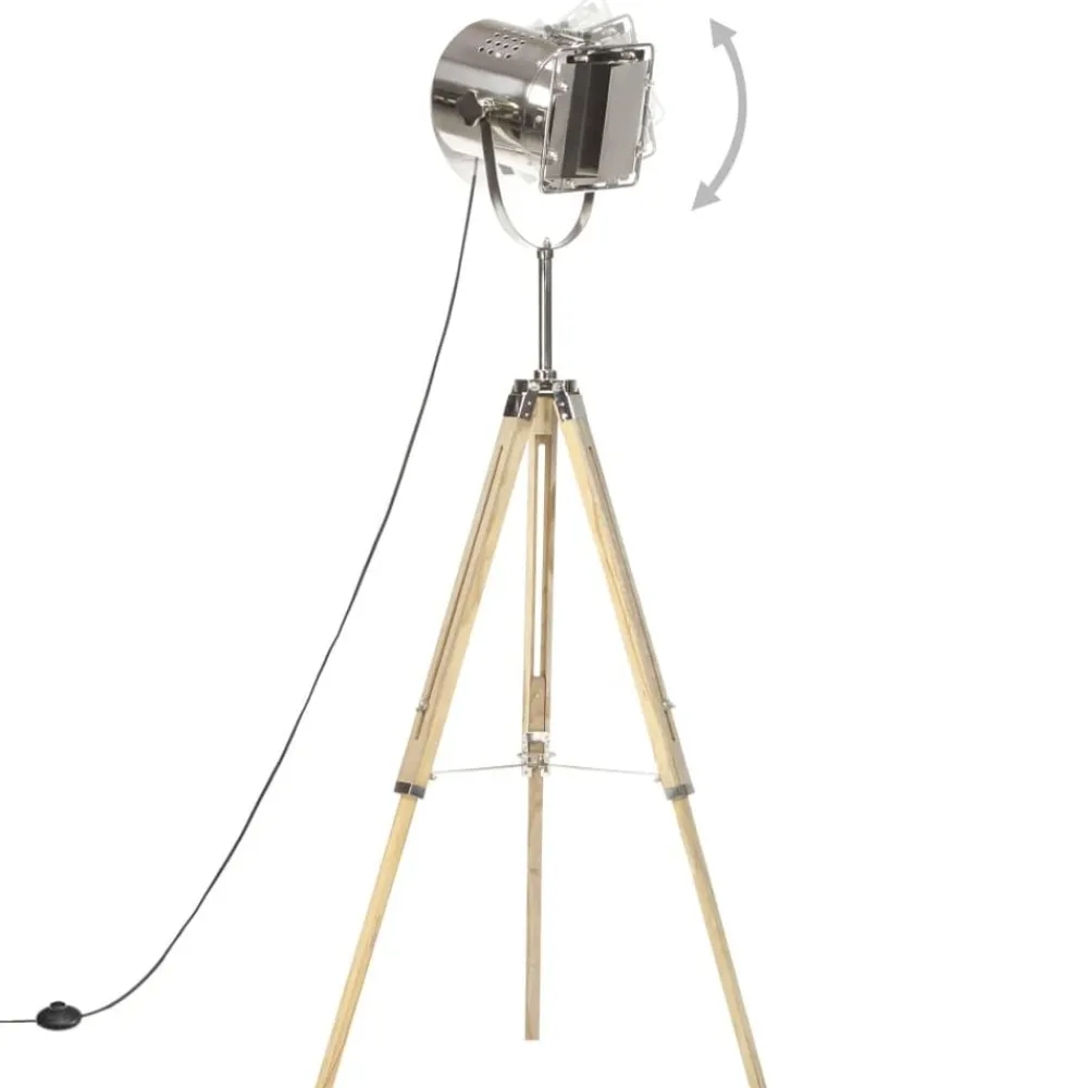 Luminaires-vidaXL Lampadaire à trépied bois de manguier massif 140 cm