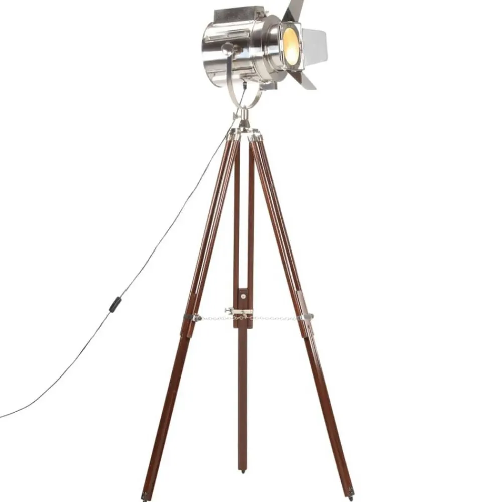 Luminaires-vidaXL Lampadaire à trépied bois de manguier massif 180 cm