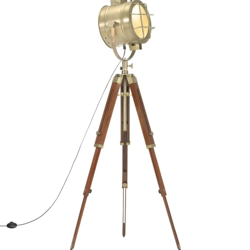 vidaXL Lampadaire à trépied bois de manguier massif 165 cm
