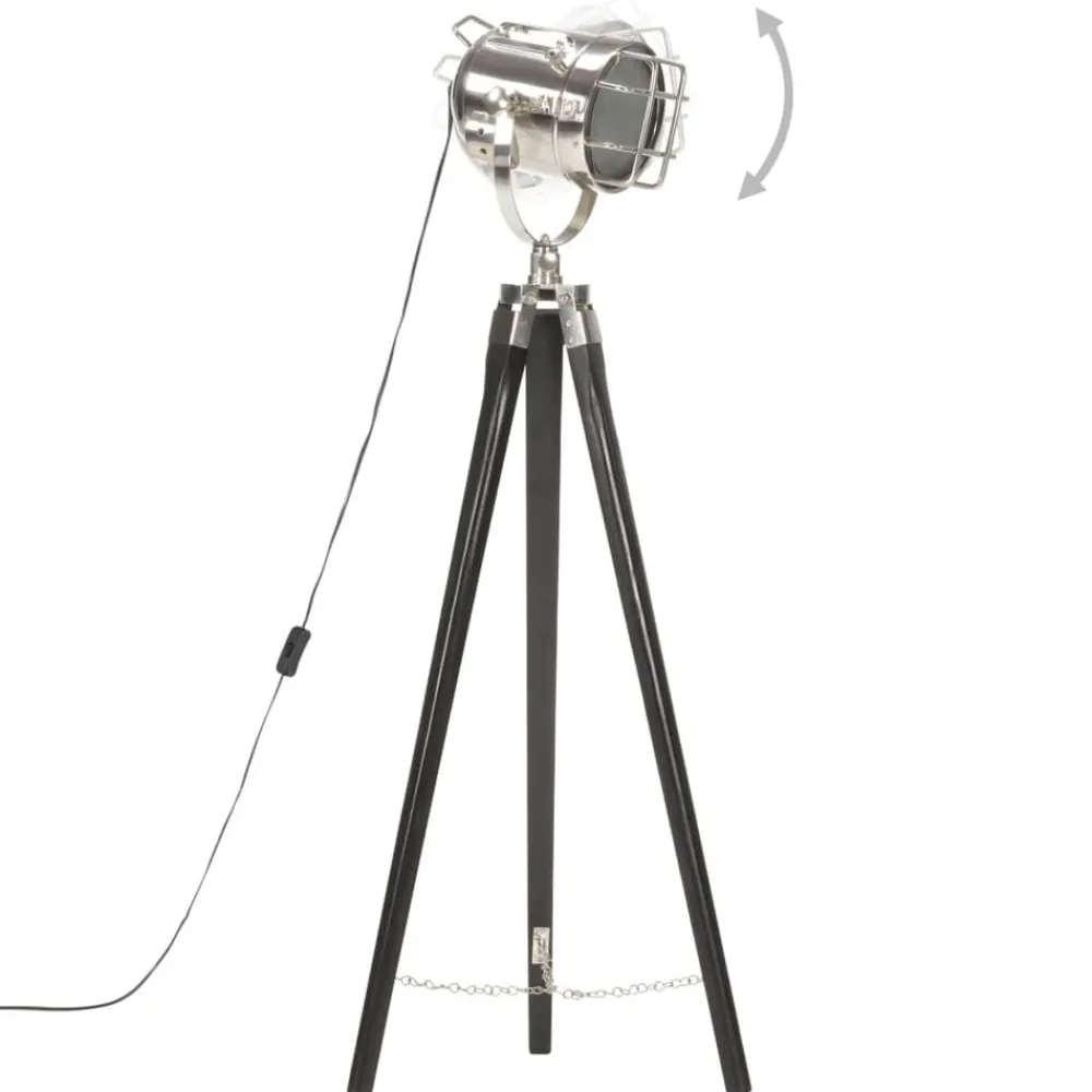 vidaXL Lampadaire à trépied Bois de manguier massif 97 cm