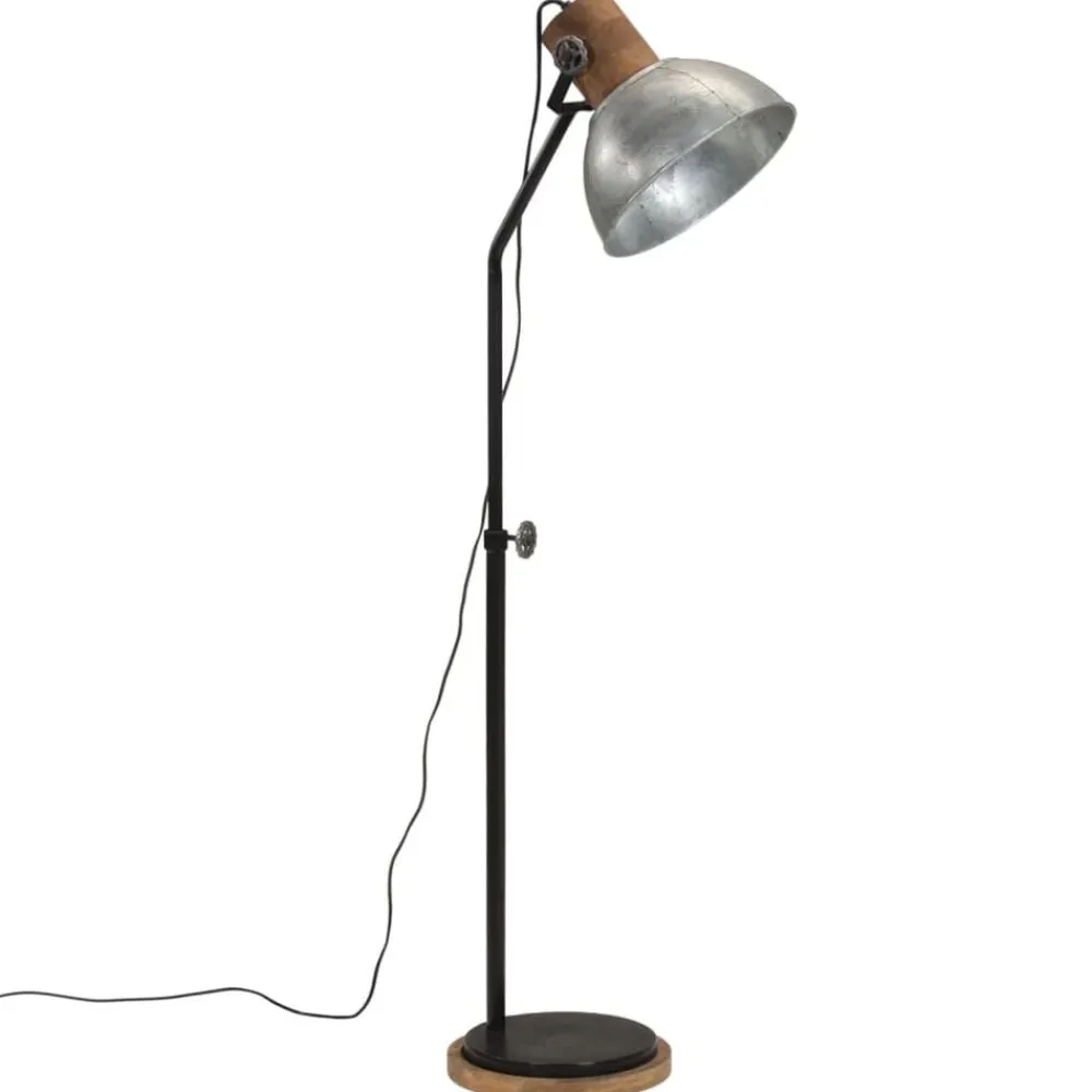 Luminaires-vidaXL Lampadaire 25 W vintage 30x30x100-150 cm E27 Argent