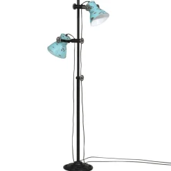 Luminaires-vidaXL Lampadaire 25 W délavé 25x25x90/140 cm E27 Bleu
