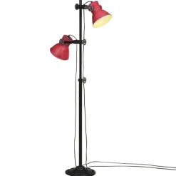 Luminaires-vidaXL Lampadaire 25 W délavé 25x25x90/160 cm E27 Rouge