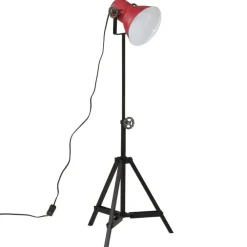 Luminaires-vidaXL Lampadaire 25 W délavé 35x35x65/95 cm E27 Rouge