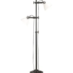 vidaXL Lampadaire avec 2 abat-jour E27 Fonte