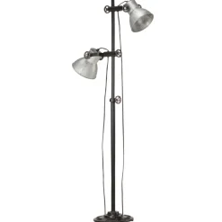 vidaXL Lampadaire avec 2 abat-jour é E27 Fonte