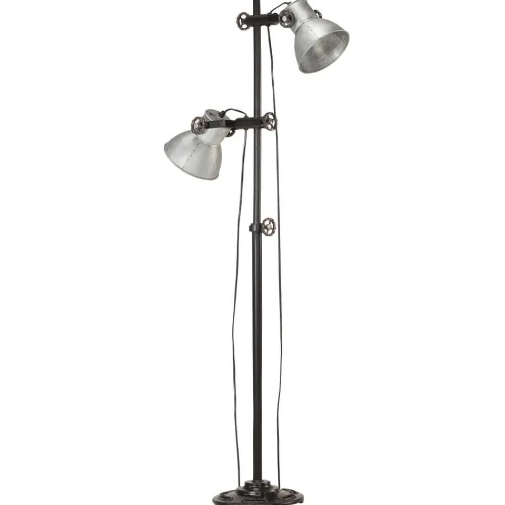 vidaXL Lampadaire avec 2 abat-jour é E27 Fonte