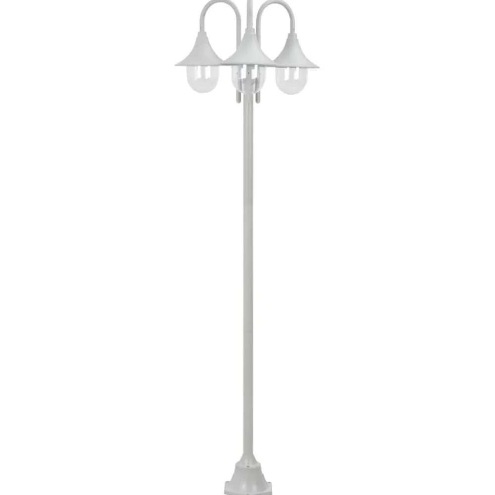 vidaXL Lampadaire de jardin E27 220 cm Aluminium 3 lanternes