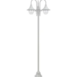 vidaXL Lampadaire de jardin E27 220 cm Aluminium 3 lanternes