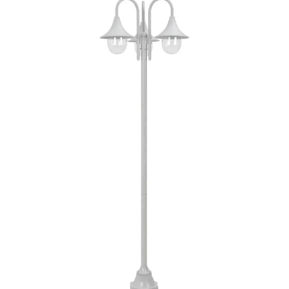 vidaXL Lampadaire de jardin E27 220 cm Aluminium 3 lanternes