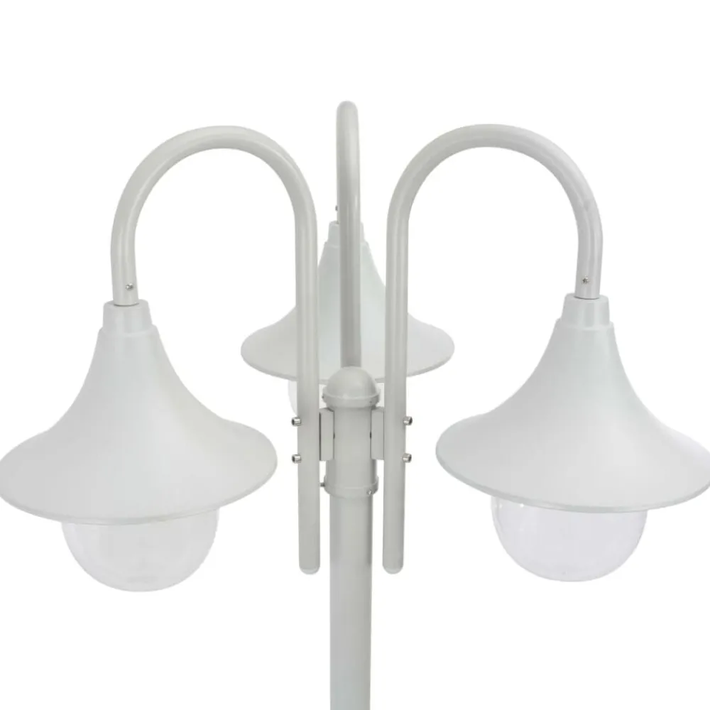 vidaXL Lampadaire de jardin E27 220 cm Aluminium 3 lanternes