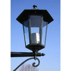 vidaXL Lampadaire de jardin 2 bras 215 cm Vert foncé/Noir Aluminium