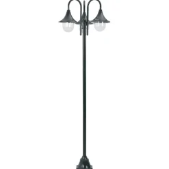 vidaXL Lampadaire de jardin E27 220cm Aluminium 3 lanternes