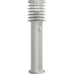 Luminaires-vidaXL Lampadaire d'extérieur avec capteur é acier inoxydable Argent