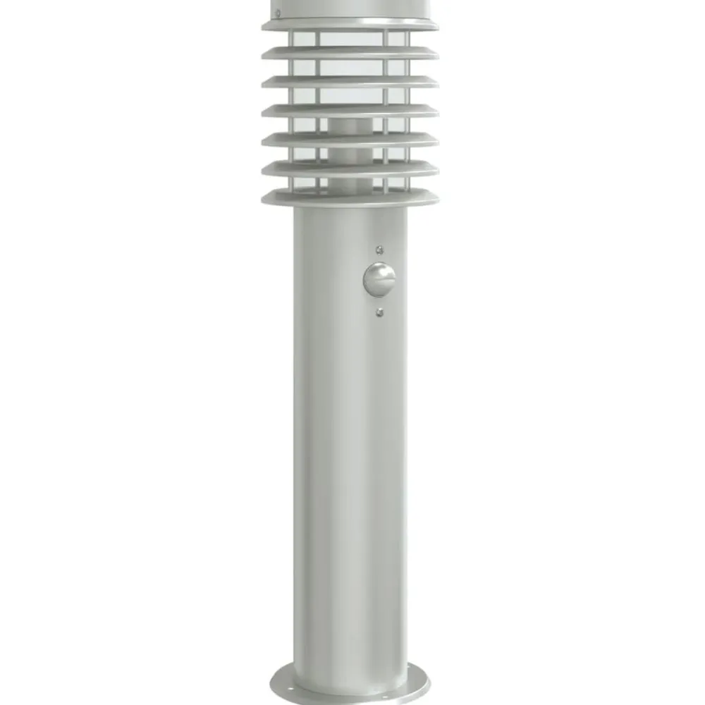 Luminaires-vidaXL Lampadaire d'extérieur avec capteur é acier inoxydable Argent