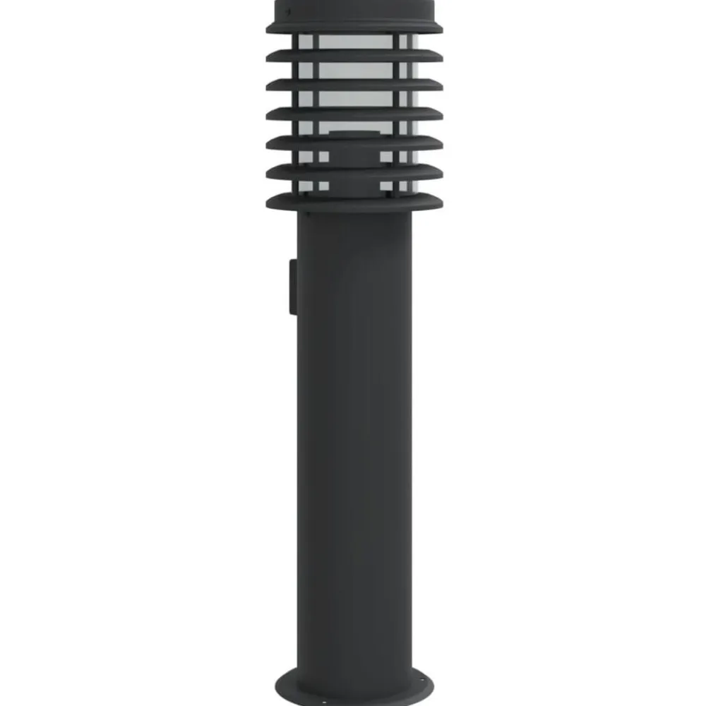Luminaires-vidaXL Lampadaire d'extérieur avec sortie 60 cm acier inoxydable Noir