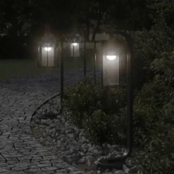 Luminaires-vidaXL Lampadaire d'extérieur noir 60 cm acier inoxydable