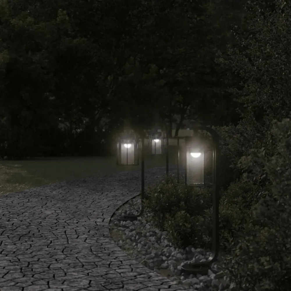 Luminaires-vidaXL Lampadaire d'extérieur noir 60 cm acier inoxydable