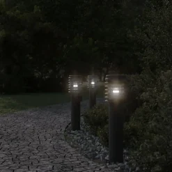 Luminaires-vidaXL Lampadaire d'extérieur 60 cm acier inoxydable Noir
