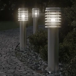 Luminaires-vidaXL Lampadaire d'extérieur et sortie é 60 cm acier inoxydable Argent