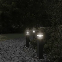 Luminaires-vidaXL Lampadaire d'extérieur avec sortie noir 50 cm aluminium