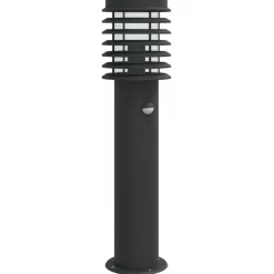 Luminaires-vidaXL Lampadaire d'extérieur avec capteur 60 cm acier inoxydable Noir