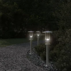 Luminaires-vidaXL Lampadaire d'extérieur é 60 cm acier inoxydable Argent