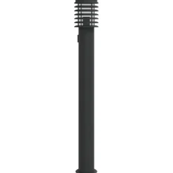 Luminaires-vidaXL Lampadaire d'extérieur avec sortie 110 cm acier inoxydable Noir