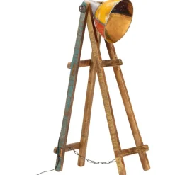 Luminaires-vidaXL Lampadaire E27 bois massif de manguier Multicolore