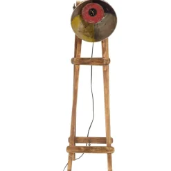 Luminaires-vidaXL Lampadaire E27 bois massif de manguier Multicolore
