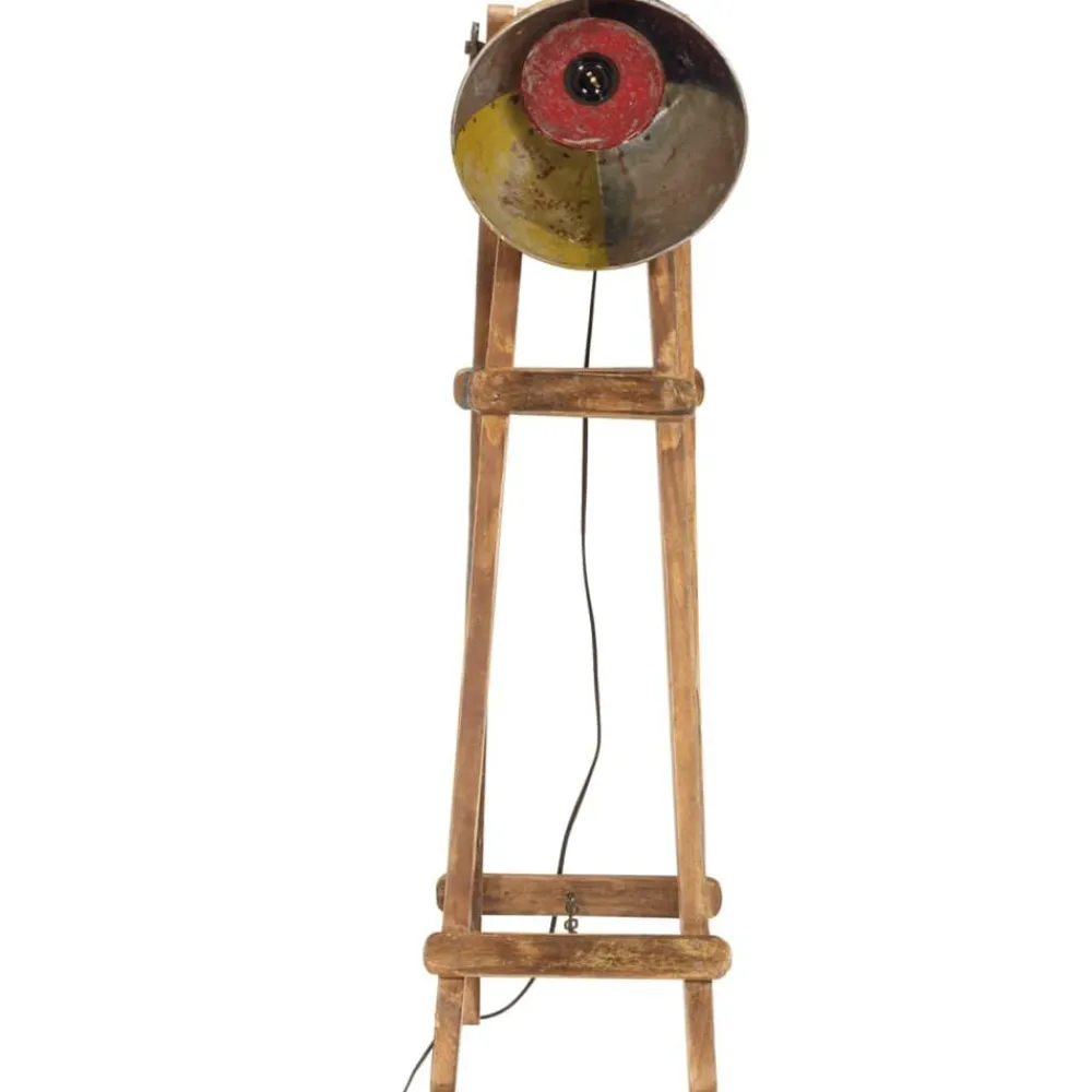 Luminaires-vidaXL Lampadaire E27 bois massif de manguier Multicolore