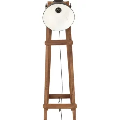 Luminaires-vidaXL Lampadaire E27 Bois de manguier massif Noir