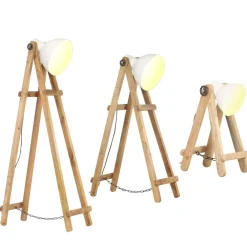 vidaXL Lampadaires 3 pcs E27 Bois de manguier massif