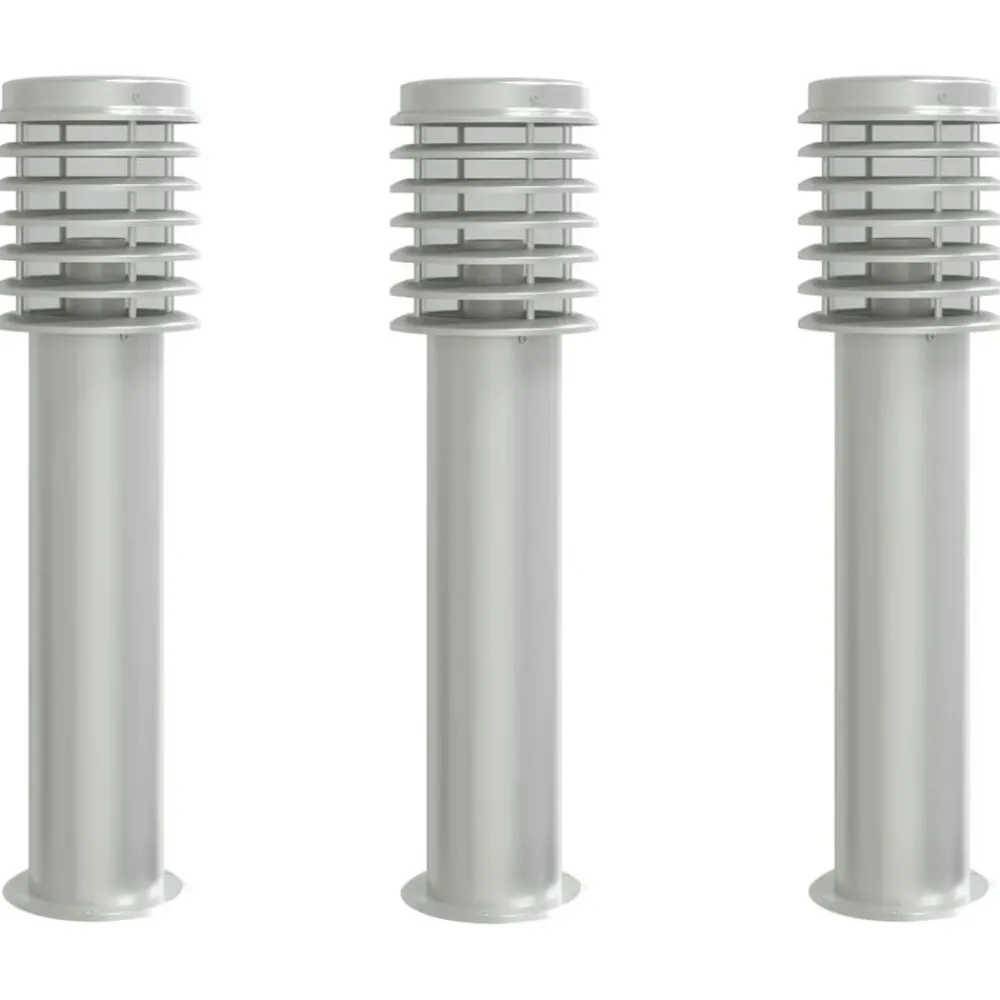 vidaXL Lampadaires d'extérieur 3 pcs é 60 cm acier inoxydable