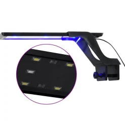 Articles Pour Animaux De Compagnie-vidaXL Lampe à LED d'aquarium avec pince 25-45 cm Bleu et blanc
