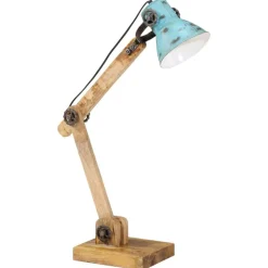 Luminaires-vidaXL Lampe de bureau 25 W délavé 23x18x96 cm E27 Bleu