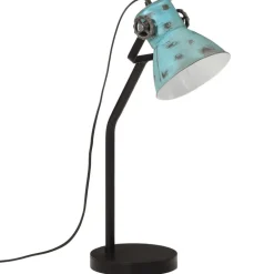 Luminaires-vidaXL Lampe de bureau 25 W délavé 17x17x60 cm E27 Bleu