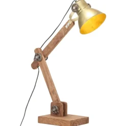 Luminaires-vidaXL Lampe de bureau industrielle Laiton Rond 58x18x90 cm E27