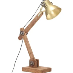 Luminaires-vidaXL Lampe de bureau industrielle Laiton Rond 58x18x90 cm E27