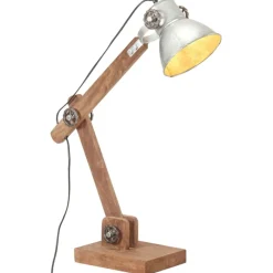 Luminaires-vidaXL Lampe de bureau industrielle Argenté Rond 58x18x90 cm E27