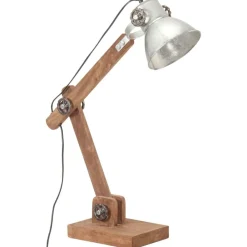 Luminaires-vidaXL Lampe de bureau industrielle Argenté Rond 58x18x90 cm E27